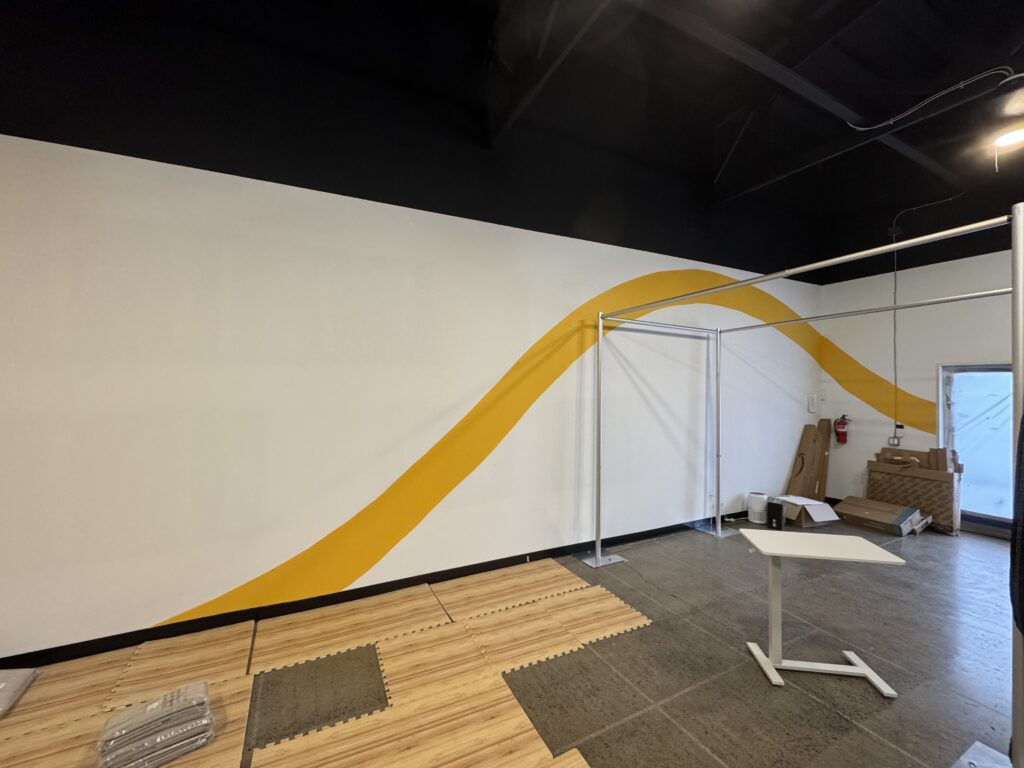 Makawao town mural progress at Maui Community Acupuncture
